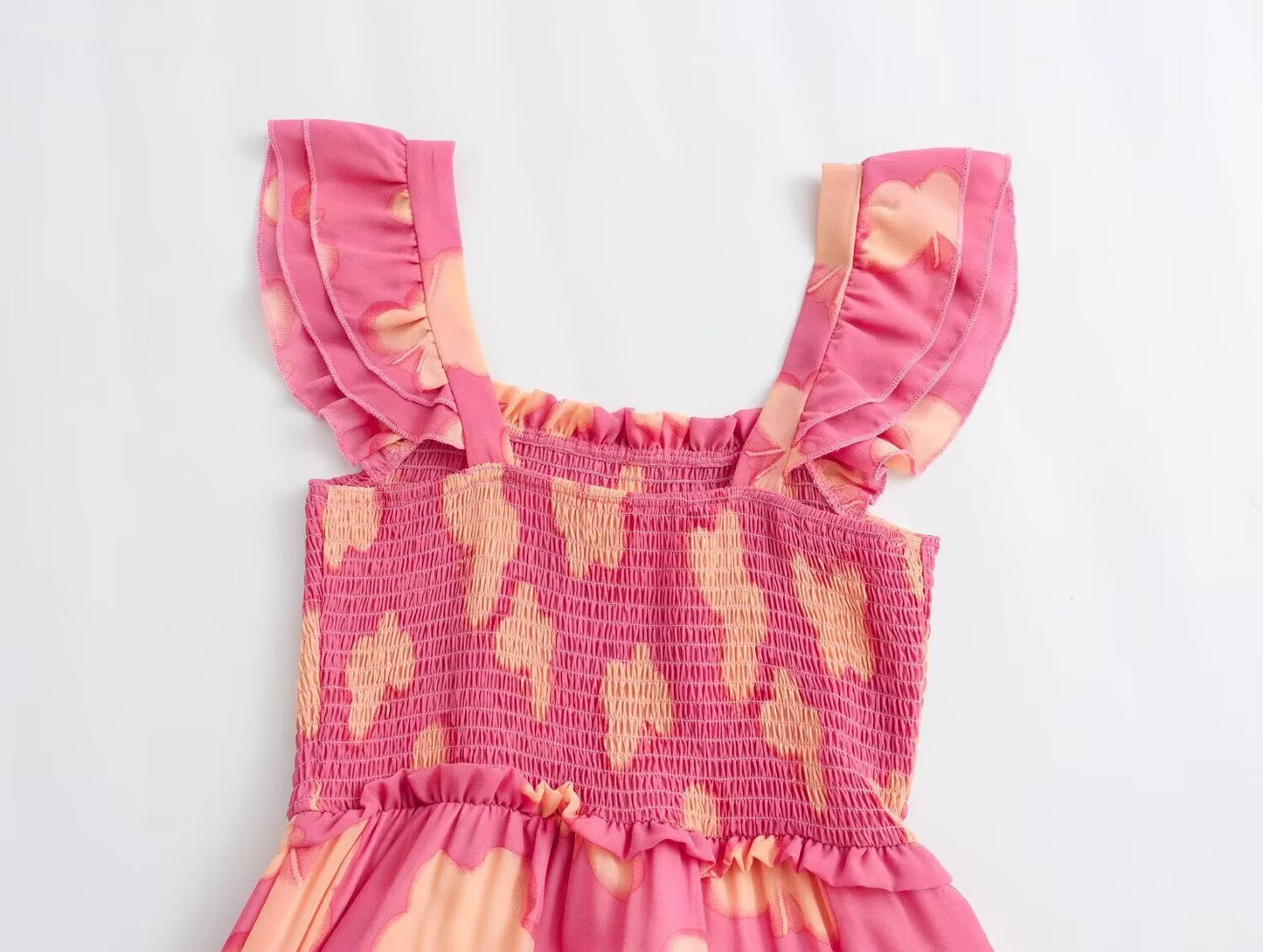 Floral Resort Style Square Neck Strap Dress | Tajstylo