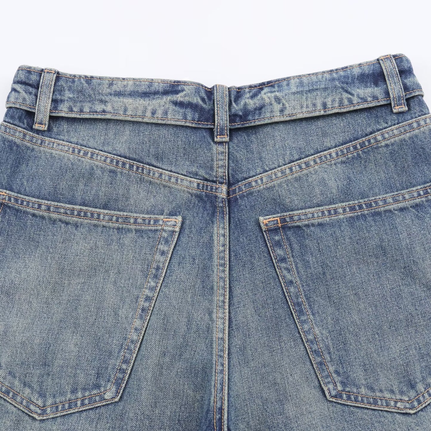 High Waist Long Polyester Jeans | Tajstylo