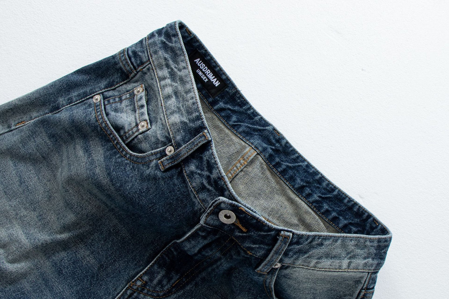 Vintage Blue Loose Straight Leg Jeans | Tajstylo