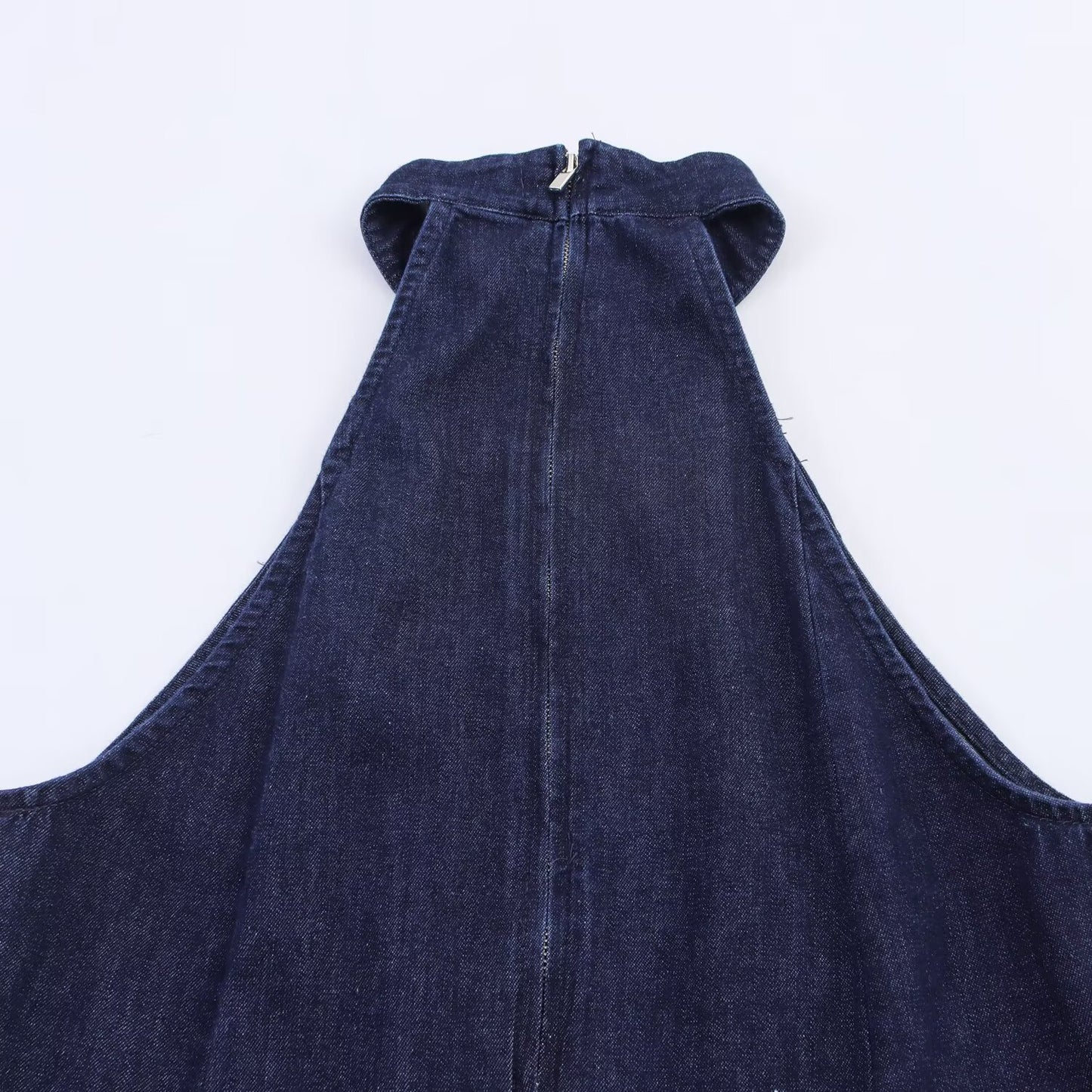 Halter Neck Denim Dress | Tajstylo