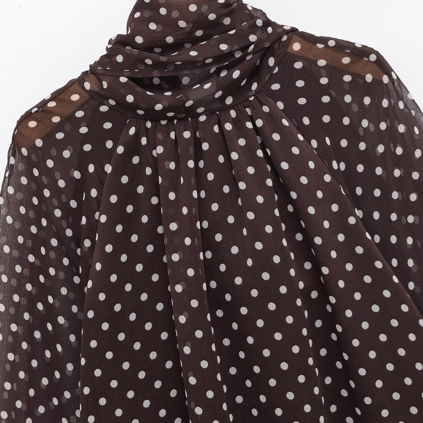 Bow Knot Polka Dot Long Sleeve Shirt | Tajstylo