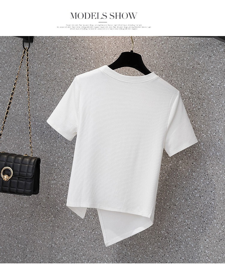 Casual Loose Fit Geometric Pattern T-Shirt | Tajstylo