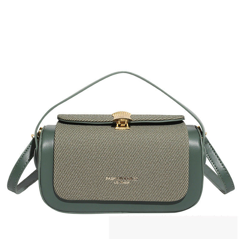 Women's Retro PU Leather Lock Buckle Small Square Box Crossbody Bag – Detail View | TajStylo