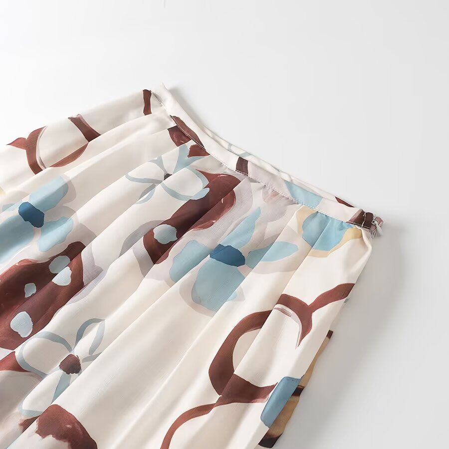 Retro Printed Long Sleeve Outfit | Tajstylo