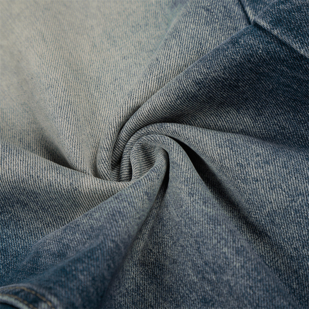 Color Blocked Teal Blue Denim Jeans | Tajstylo