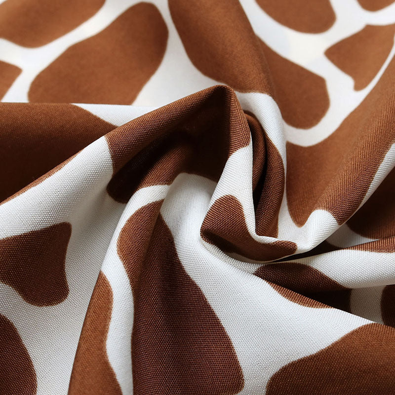 Coffee Animal Print Sleeveless Shirt | Tajstylo