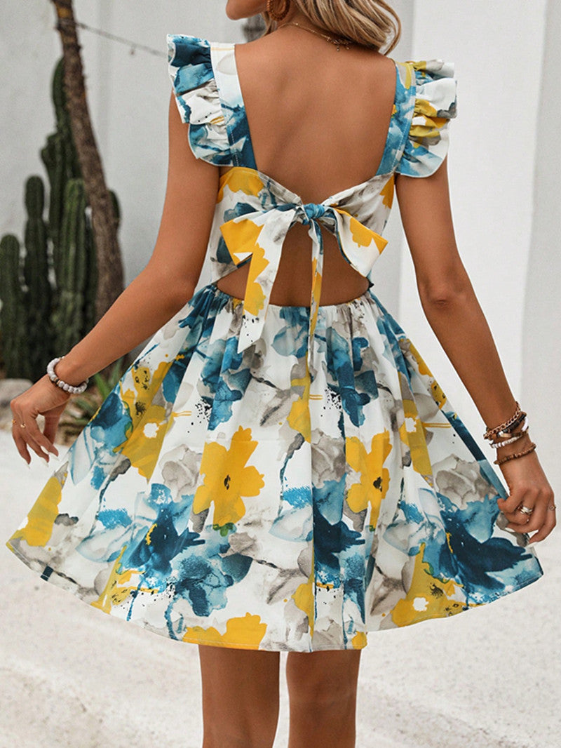Floral One Shoulder A-Line Dress | Tajstylo