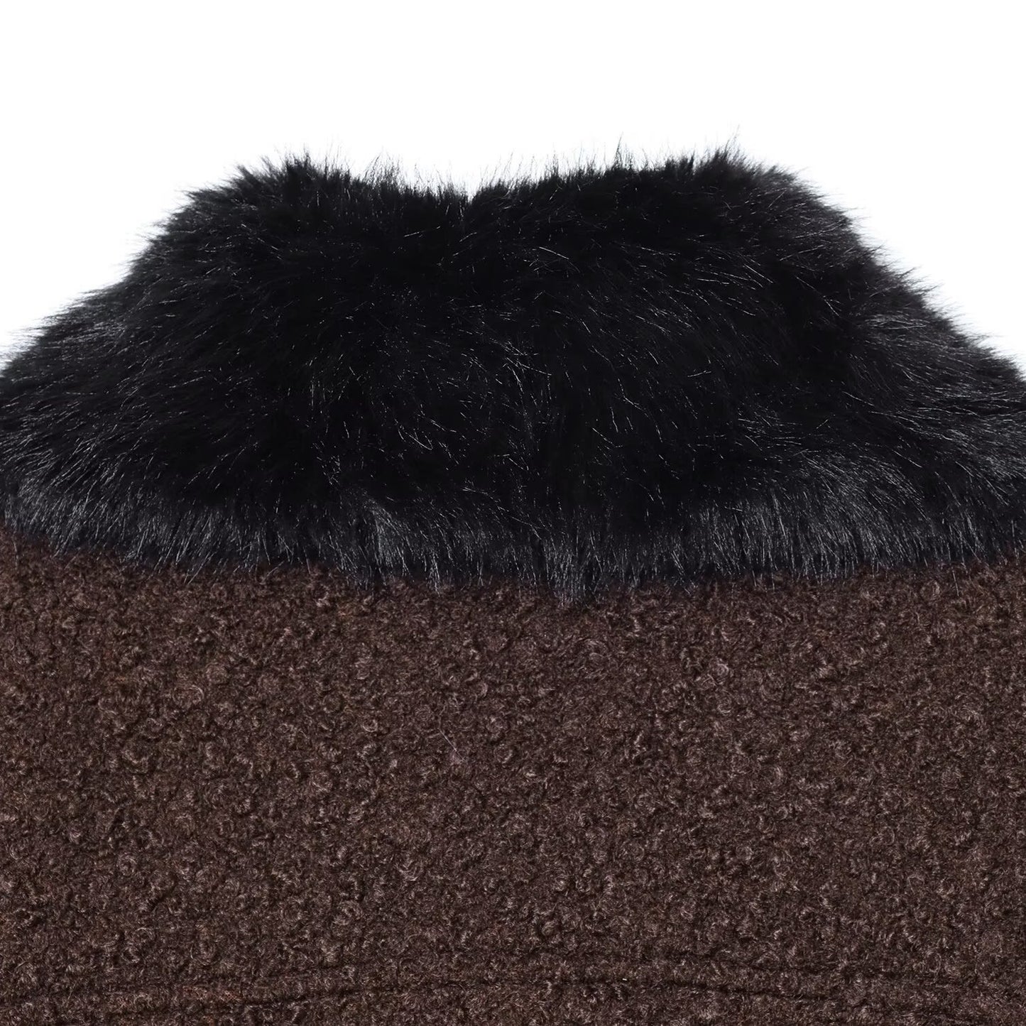 Hairy Collar Twill Coat | Tajstylo
