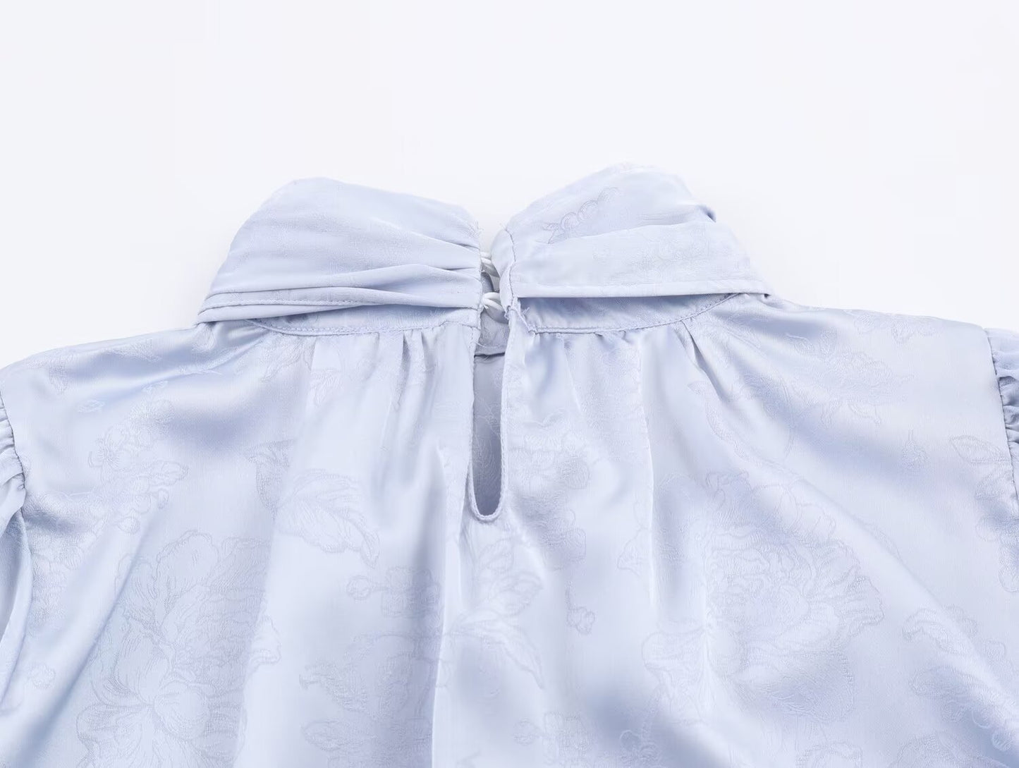 Embroidered Satin Bow Detail Blouse | Tajstylo