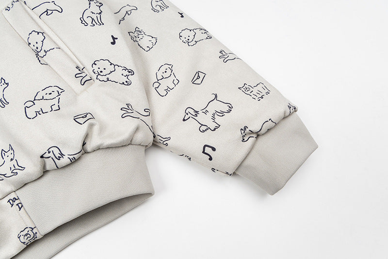 Cartoon Dog Hooded Fleece Coat | Tajstylo