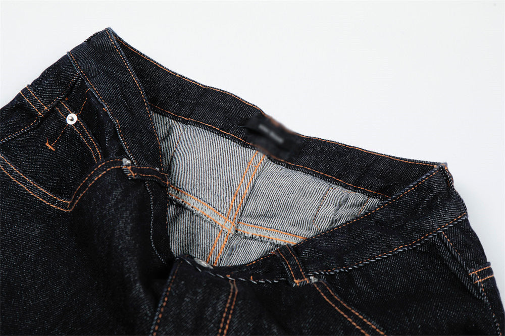 Original Blue Denim Straight Leg Pants | Tajstylo