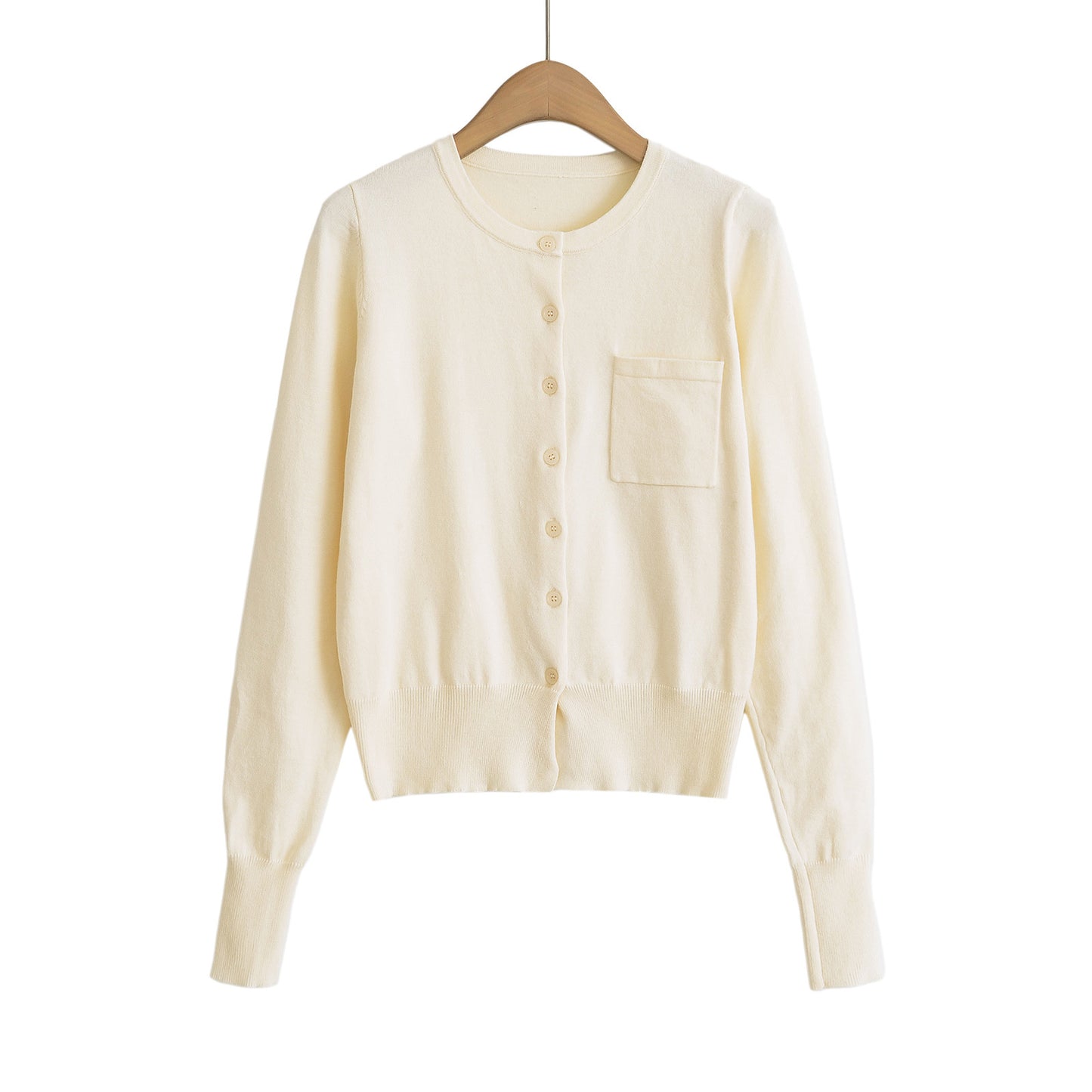 Round Neck Long Sleeve Shirt with Pocket | Tajstylo