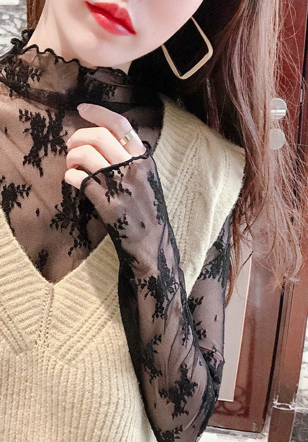 Transparent Korean Lace Blouse | Tajstylo