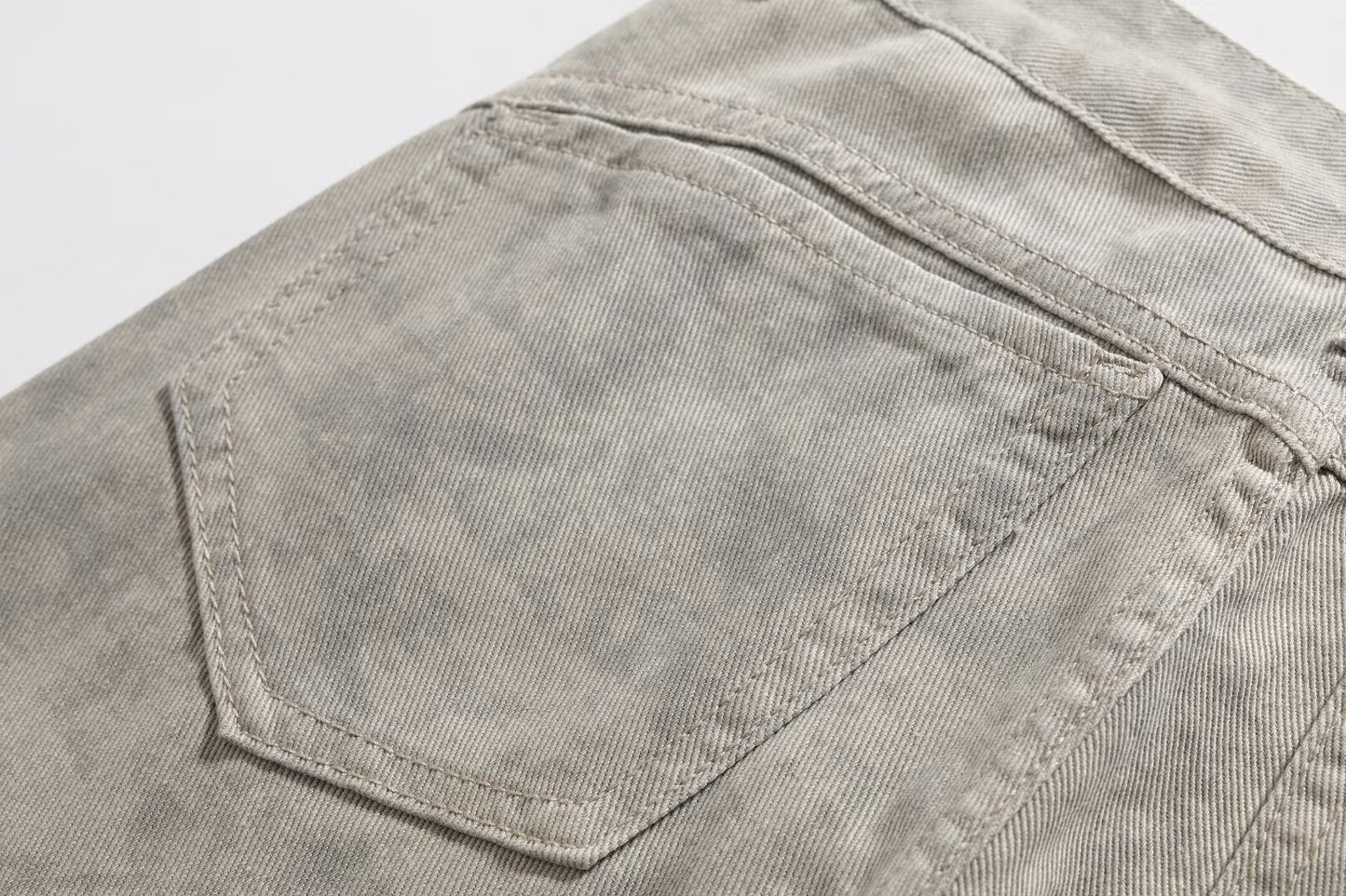 Deep Space Gray Tie-Dye Straight Leg Jeans | Tajstylo