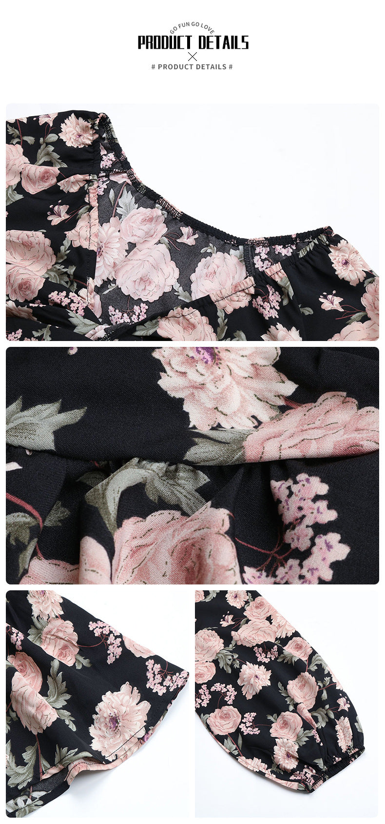 Chiffon Print V Neck Long Sleeve Shirt | Tajstylo