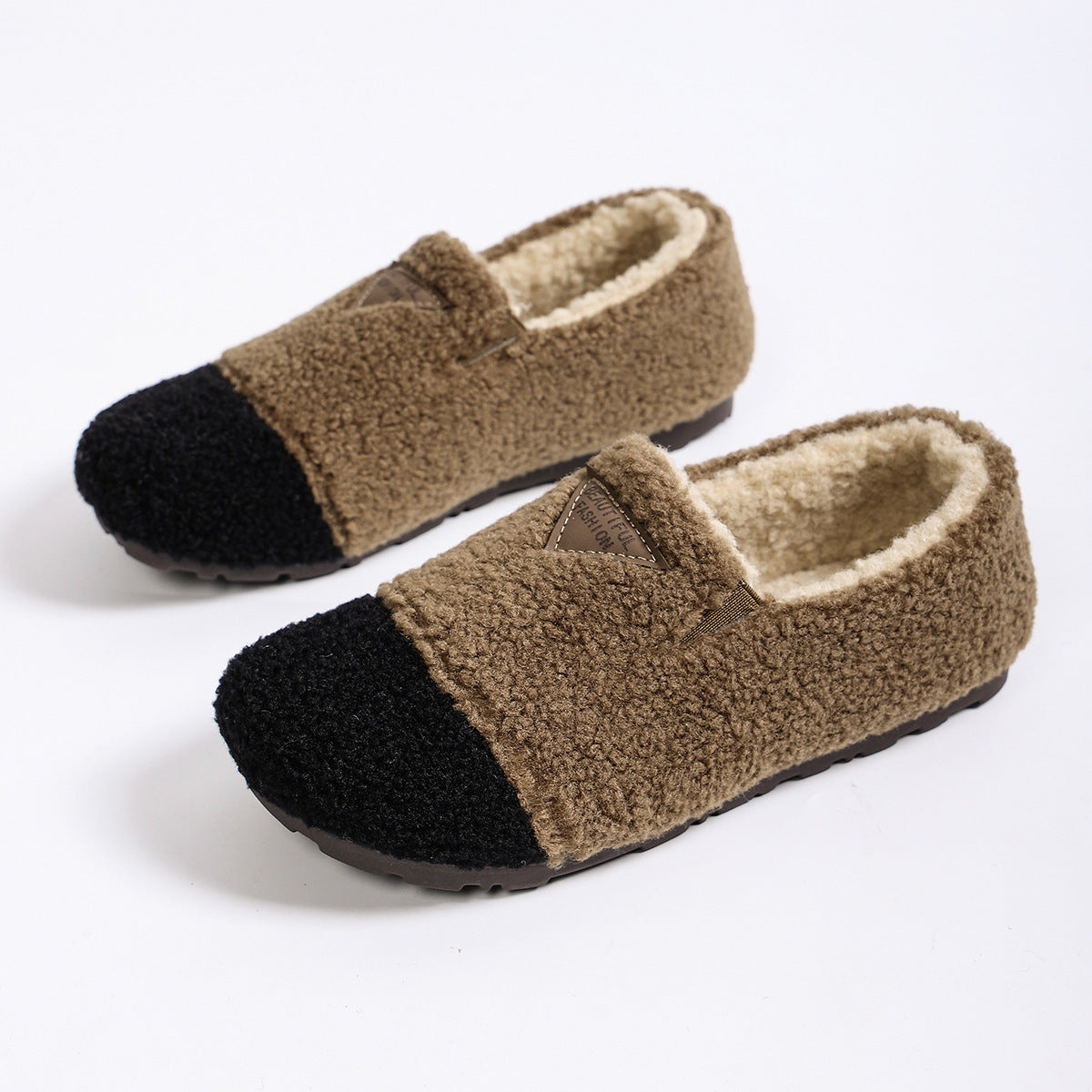 Women's Winter Warm Knitted Fleece-Lined Short Casual Shoes – Front View | TajStylo