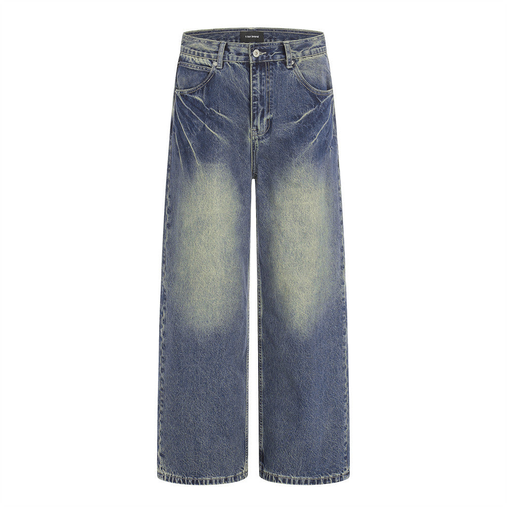 Color Block Wide Leg Straight Jeans | Tajstylo