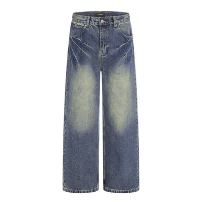 Color Block Wide Leg Straight Jeans | Tajstylo