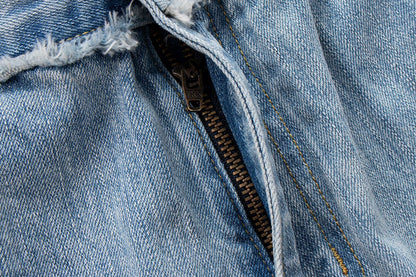 Distressed Loose Fit Straight Leg Jeans | Tajstylo