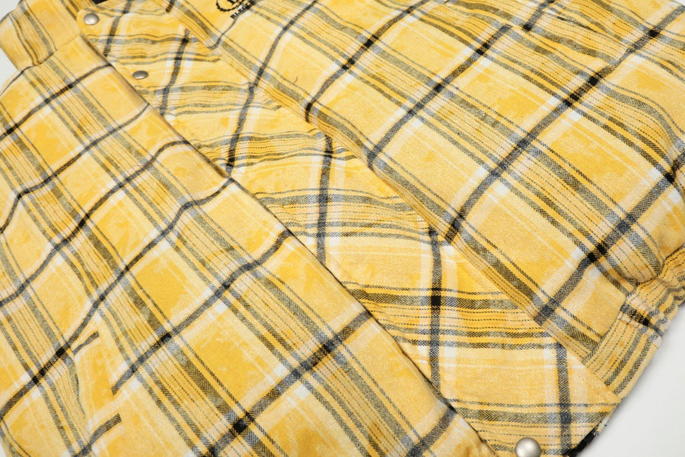 Double Sided Plaid Stand Collar Jacket | Tajstylo