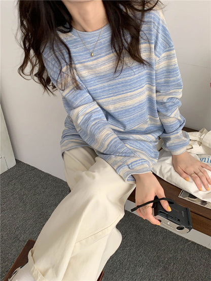 Casual Stripe Long Sleeve T-Shirt | Tajstylo