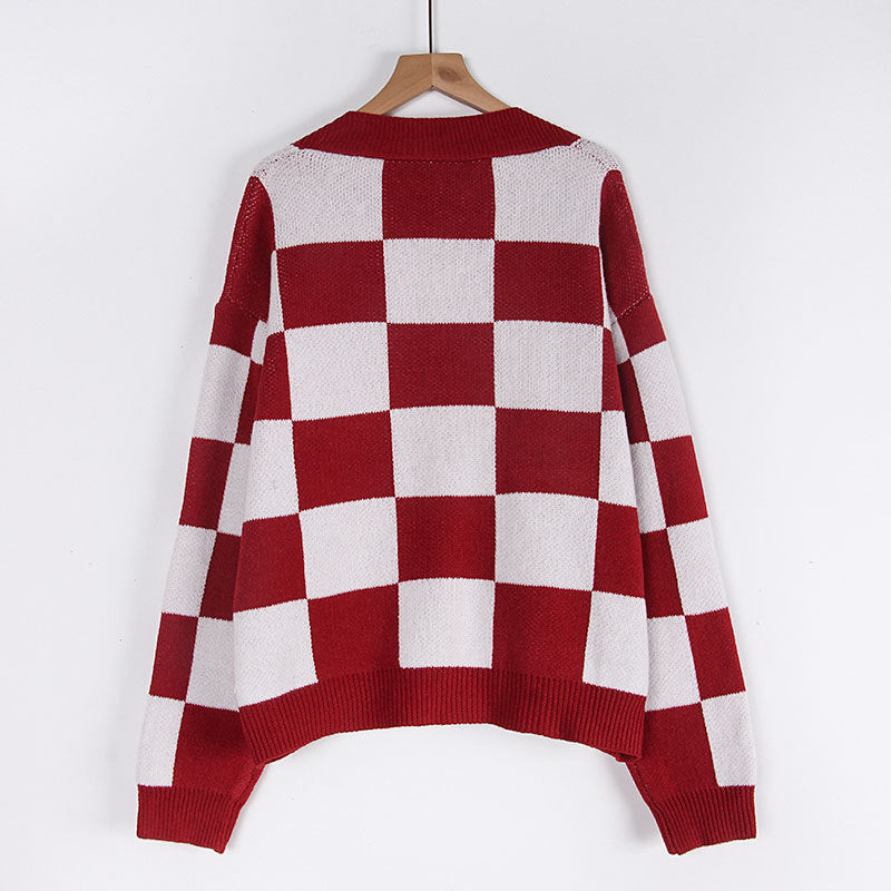 Plaid Cardigan Sweater | Tajstylo