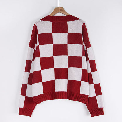 Plaid Cardigan Sweater | Tajstylo