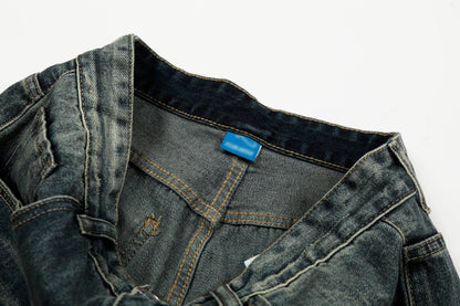 Denim Straight Leg Pants | Tajstylo