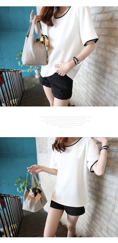 Casual Solid Color Short Sleeve T-Shirt | Tajstylo