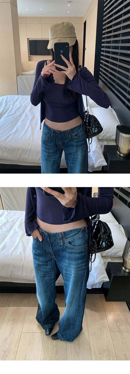 Loose Fit Straight Leg Denim Jeans | Tajstylo