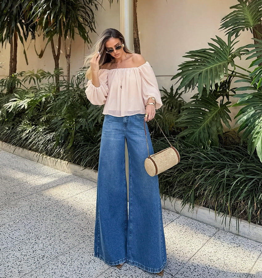One Shoulder Chiffon Top | Tajstylo