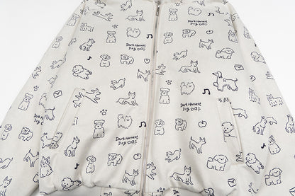 Cartoon Dog Hooded Fleece Coat | Tajstylo