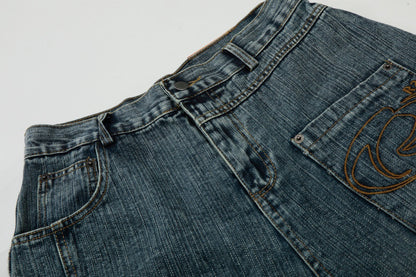 Blue Cowboy Curved Pants | Tajstylo