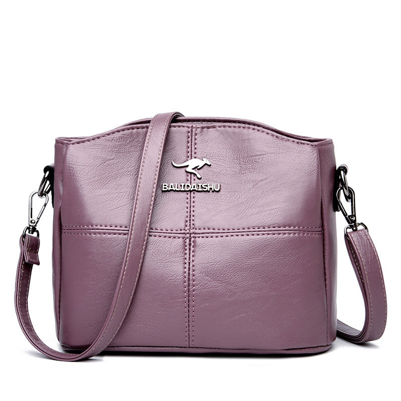 Women's Urban Minimalist PU Leather Splicing Small Square Crossbody Shoulder Bag – Side View | TajStylo