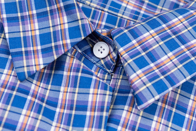 Embroidered Letter Plaid Shirt | Tajstylo
