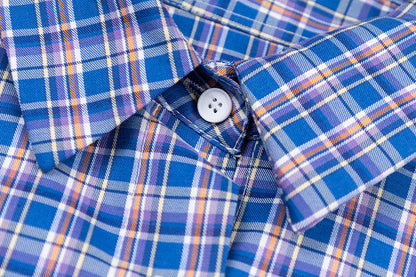 Embroidered Letter Plaid Shirt | Tajstylo