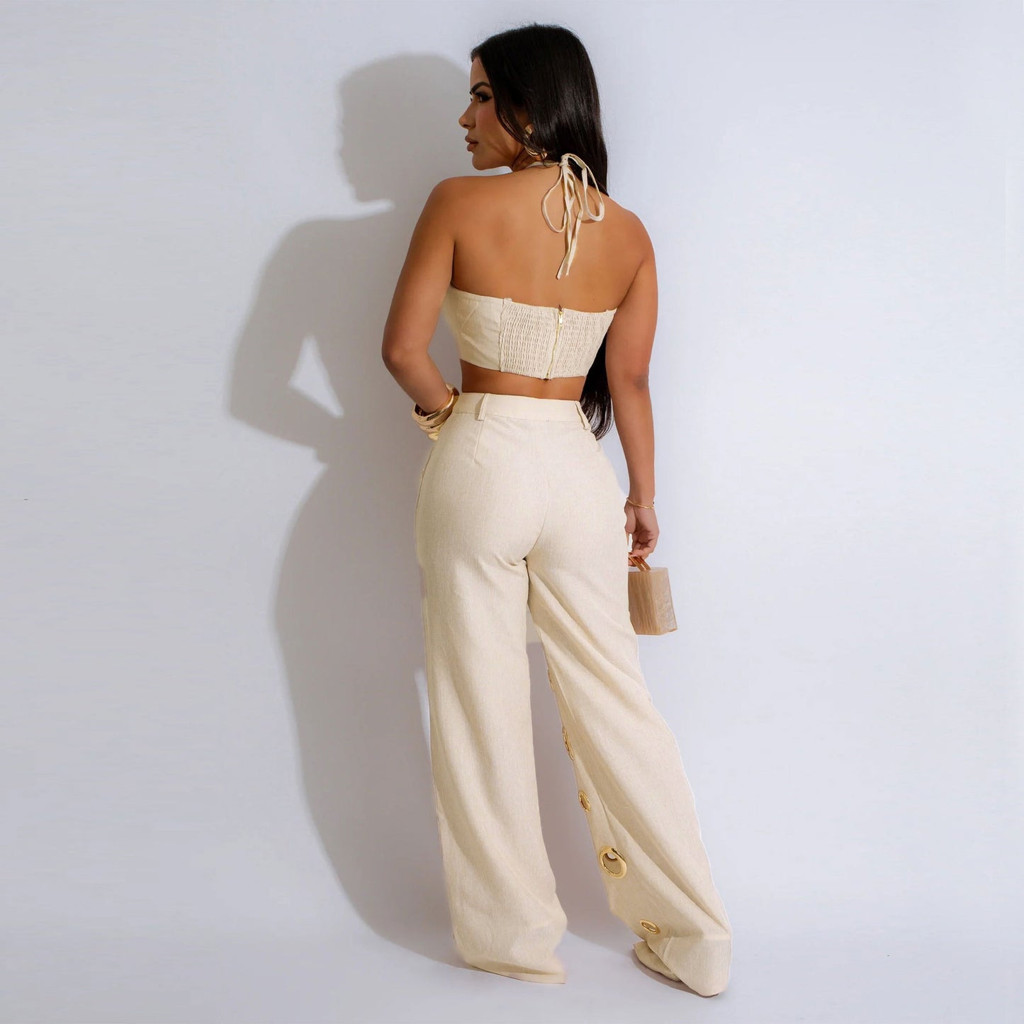Flattering Ripped Fitted Two-Piece Nightclub Outfit | Tajstylo