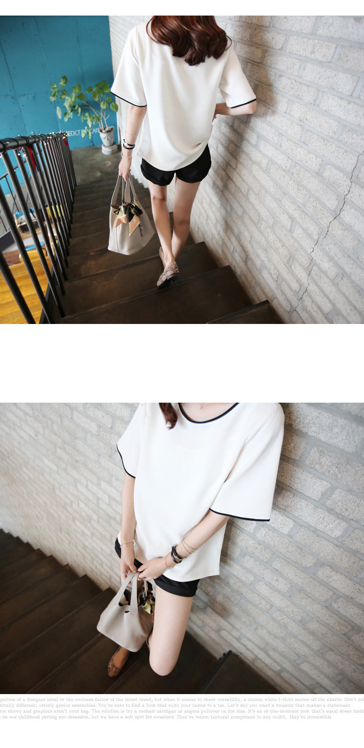 Casual Solid Color Short Sleeve T-Shirt | Tajstylo