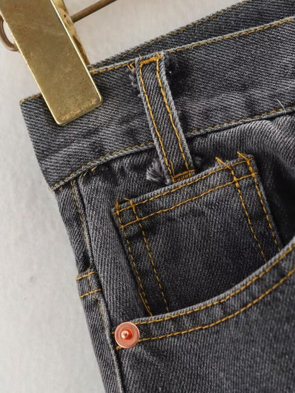 High Waist Wide Leg Denim Jeans | Tajstylo