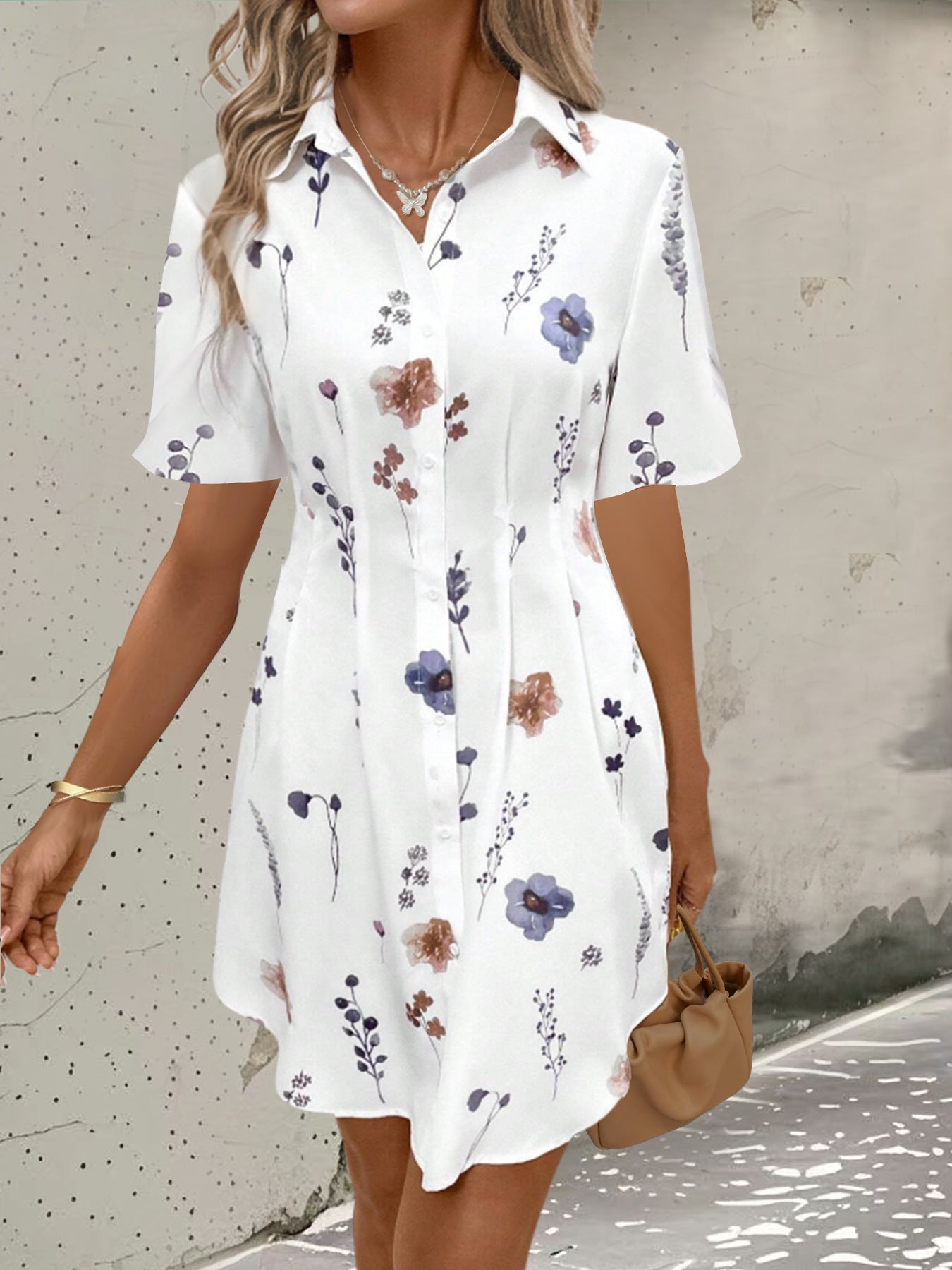 Printed Blouse Dress | Tajstylo