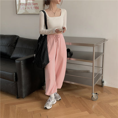 Slim Fit Long Sleeve Square Neck Top | Tajstylo