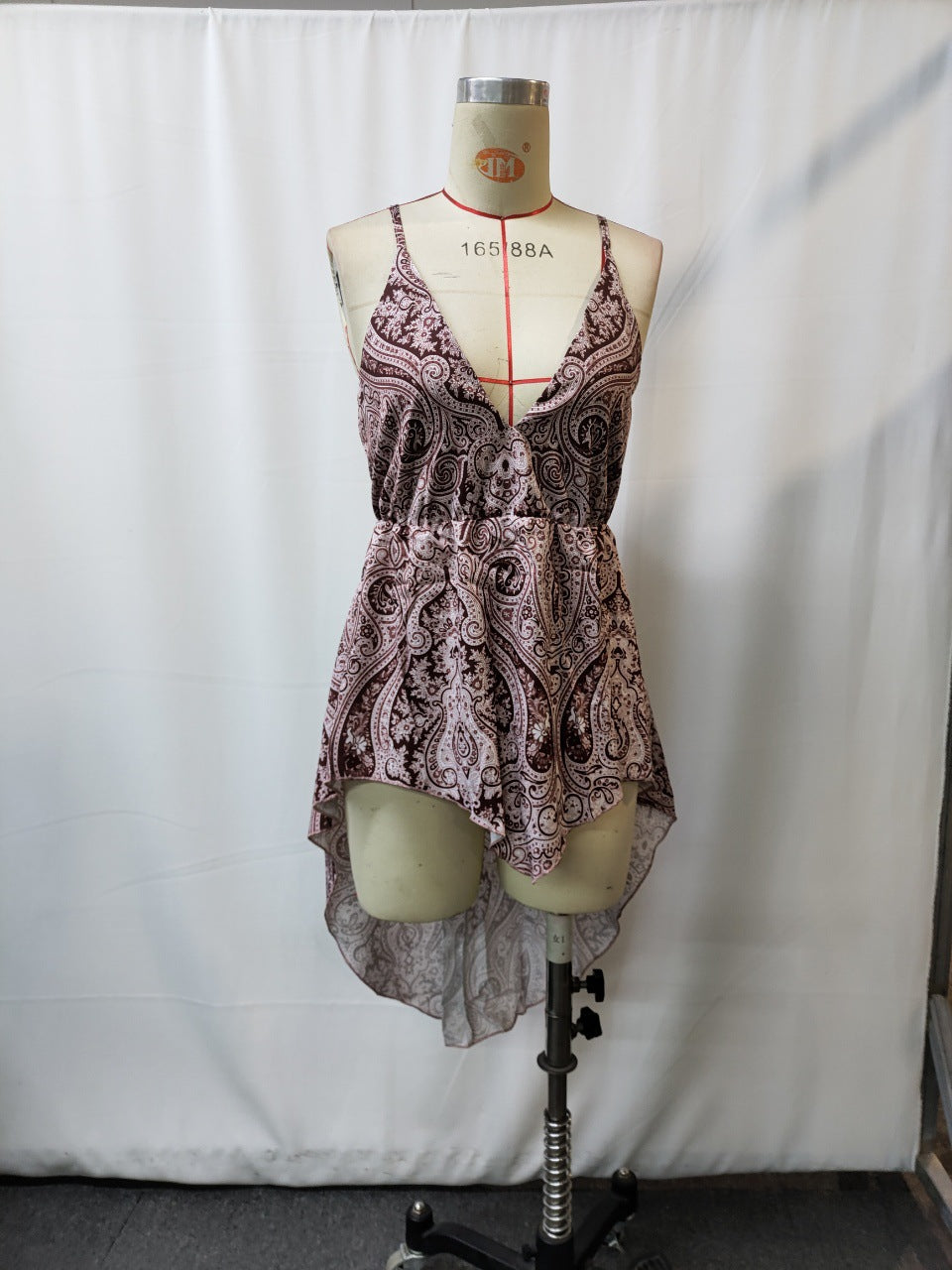 Brown Western Retro Festival Print Midi Dress | Tajstylo