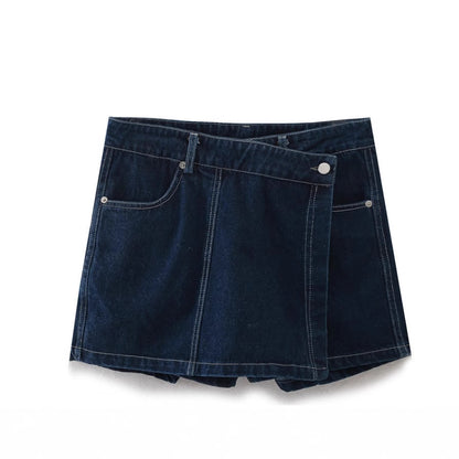 Woman wearing Short Denim Shirt for Women in a casual setting