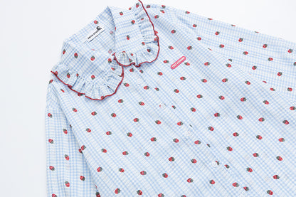 Loose Fit Peter Pan Collar Cotton Shirt | Tajstylo