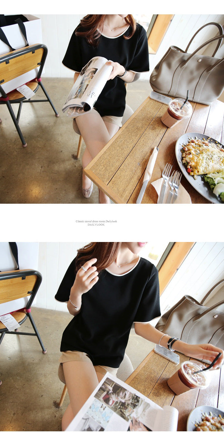 Casual Solid Color Short Sleeve T-Shirt | Tajstylo