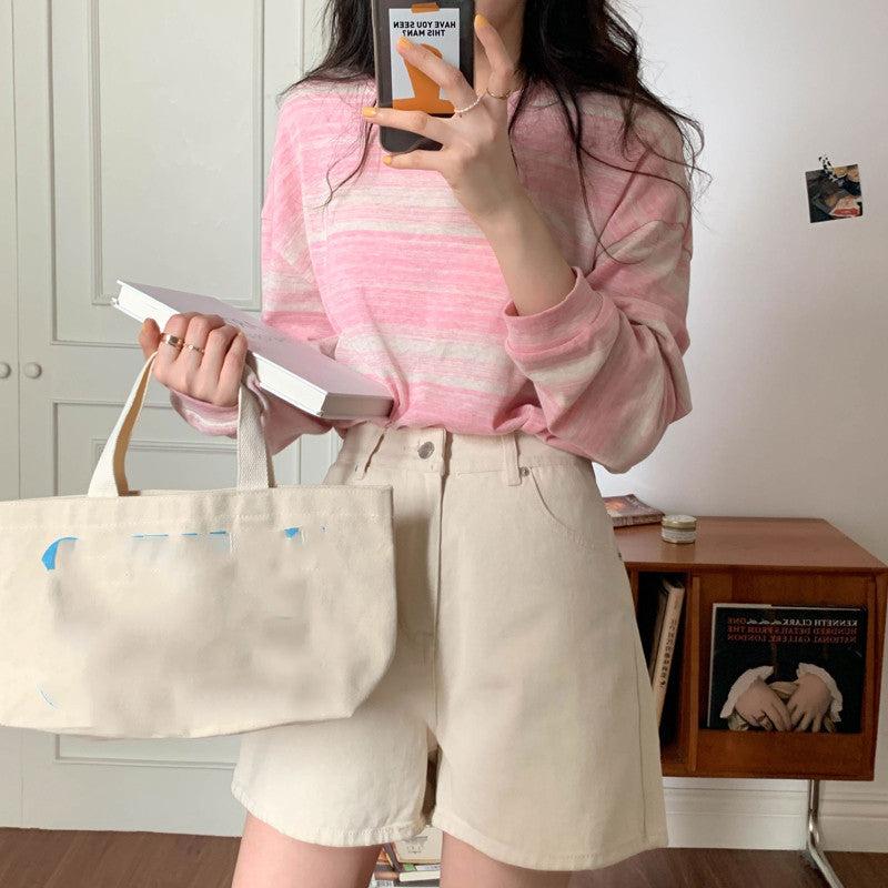 Casual Stripe Long Sleeve T-Shirt | Tajstylo