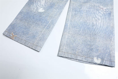 Fun Dog Cartoon Printed Denim Pants | Tajstylo