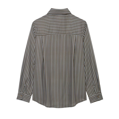 Casual Striped Poplin Shirt | Tajstylo