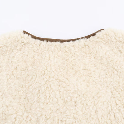 Lamb Fur Suede One-Piece Coat | Tajstylo