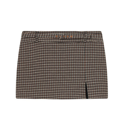 Houndstooth Jacket and Waistband Skirt Pants Set | Tajstylo